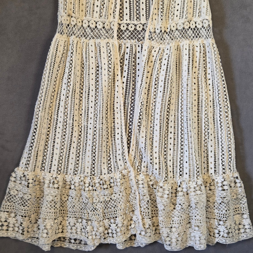 Cato Long Sleeveless Lace Vest Women's XL Boho Layering Ruffle Cottagecore - Picture 4 of 14